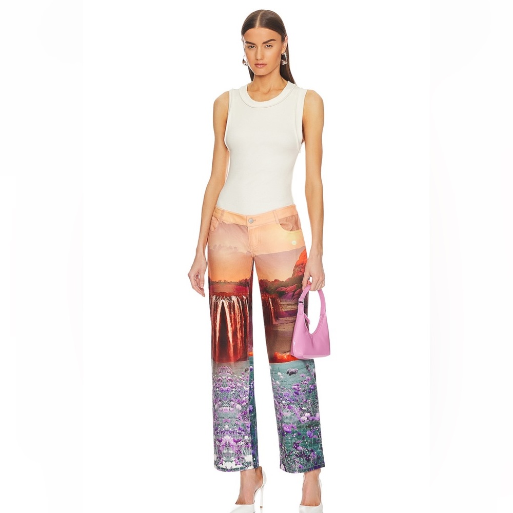 MIAOU Multicolor Atlas Trousers in Oasis, size S